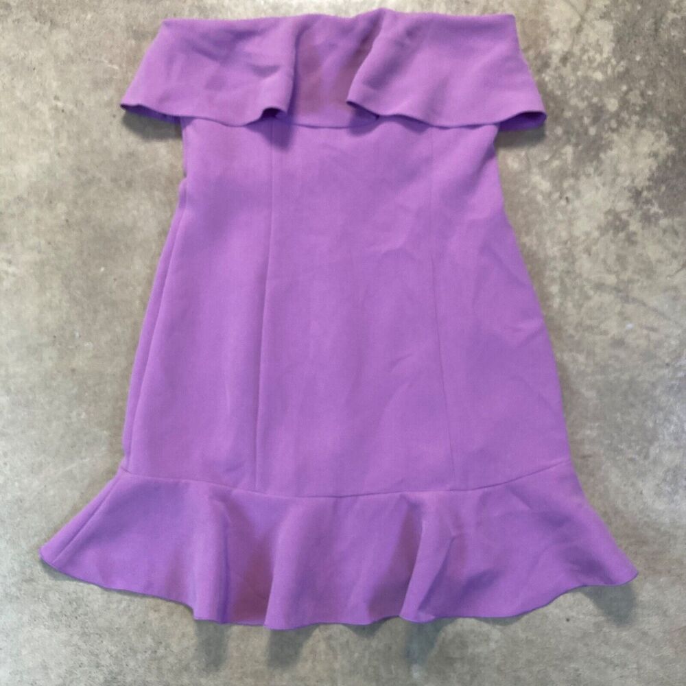 Rachel Zoe Elaina Strapless Mini Dress Womens‎ 4 Iris Purple Strapless Ruffle
